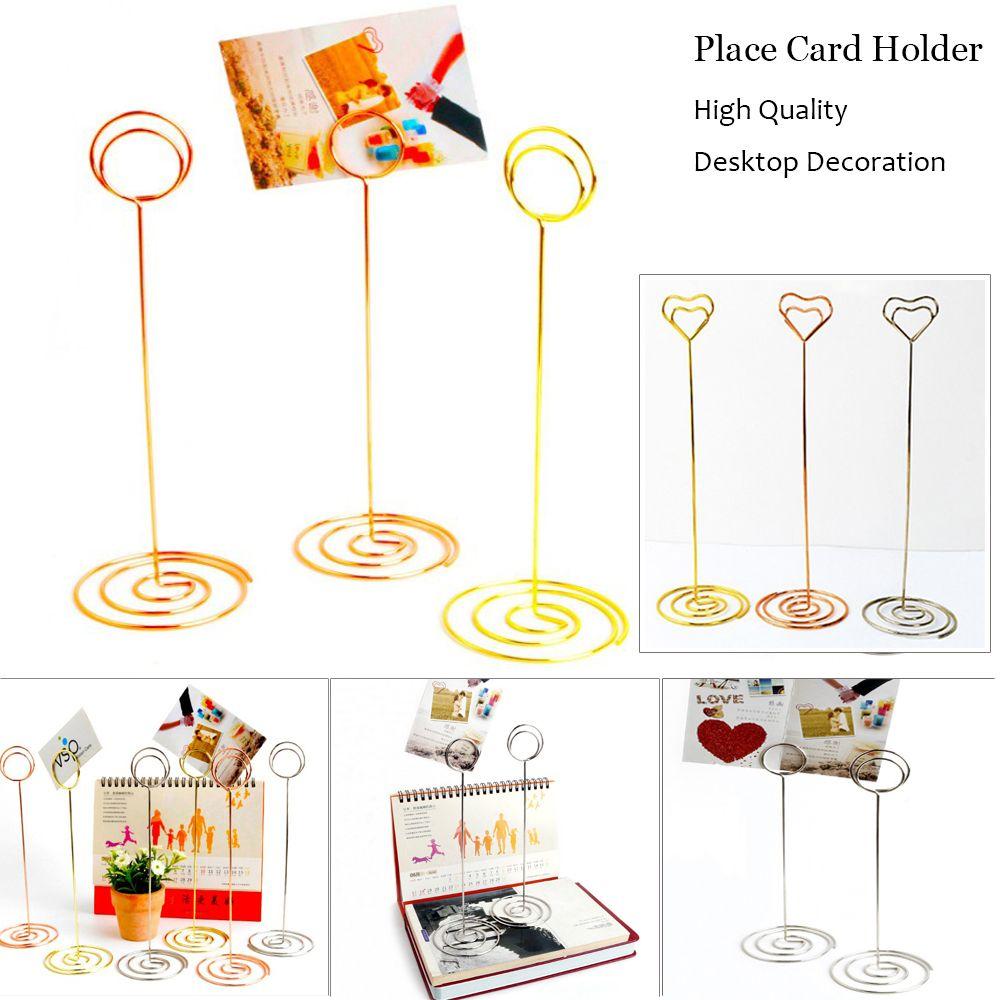Rose Gold Paper Clamp Desktop Decoration Clamps Stand Photos Clips Place Card Table Numbers Holder