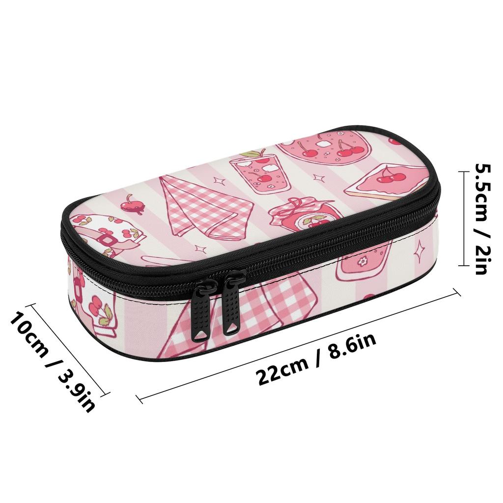 Pencil Case Smooth Zipper Large Storage Space 300D Polyester with Main Compartment Mesh Pocket and Pen Slots for Daily School Use