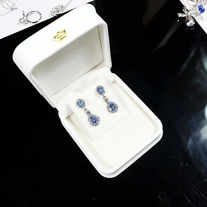 Модный комплект украшений в виде синей капли воды: Ожерелье, серьги и кольцо в японско-корейском стиле из титановой стали, 2024 г.