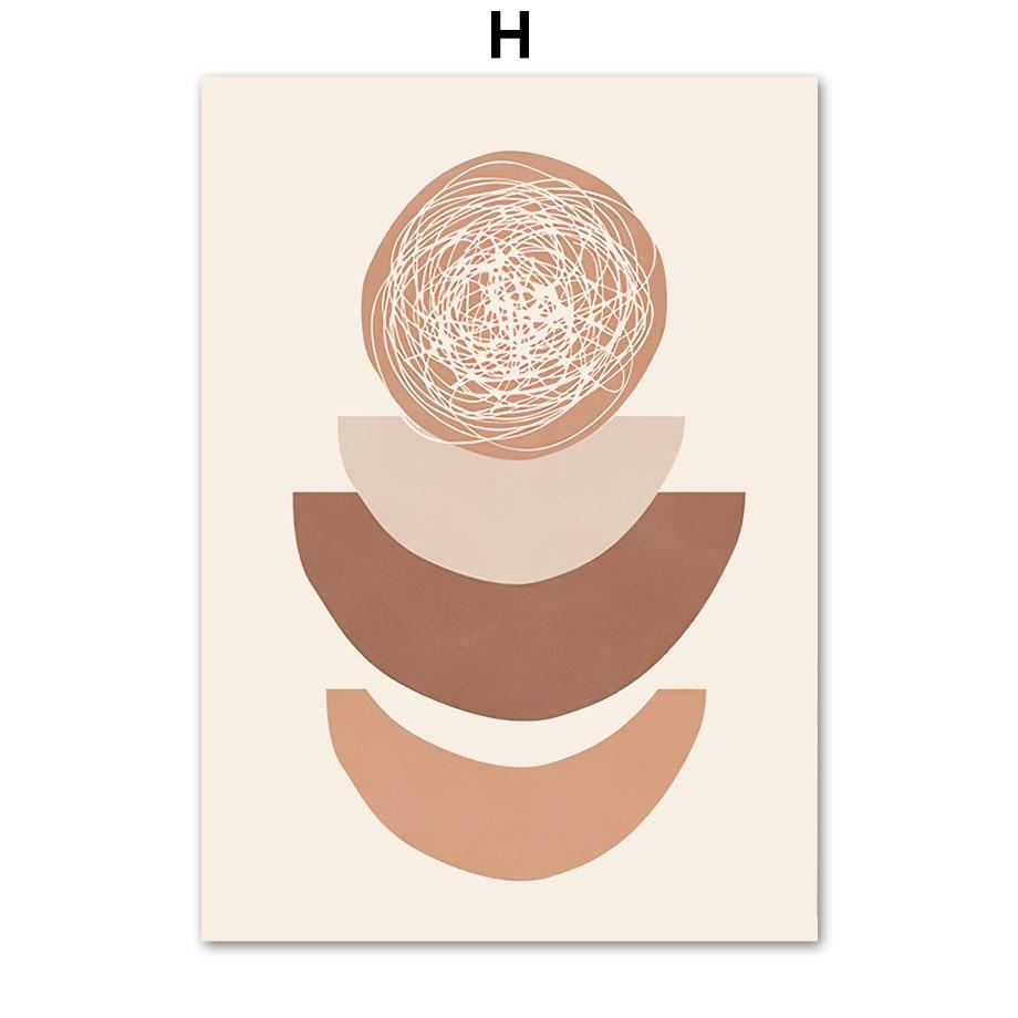 Бохо абстрактная геометрическая линия ваза с листьями настенная живопись на холсте плакаты на скандинавскую тему и принты винтажные картины для декора гостиной