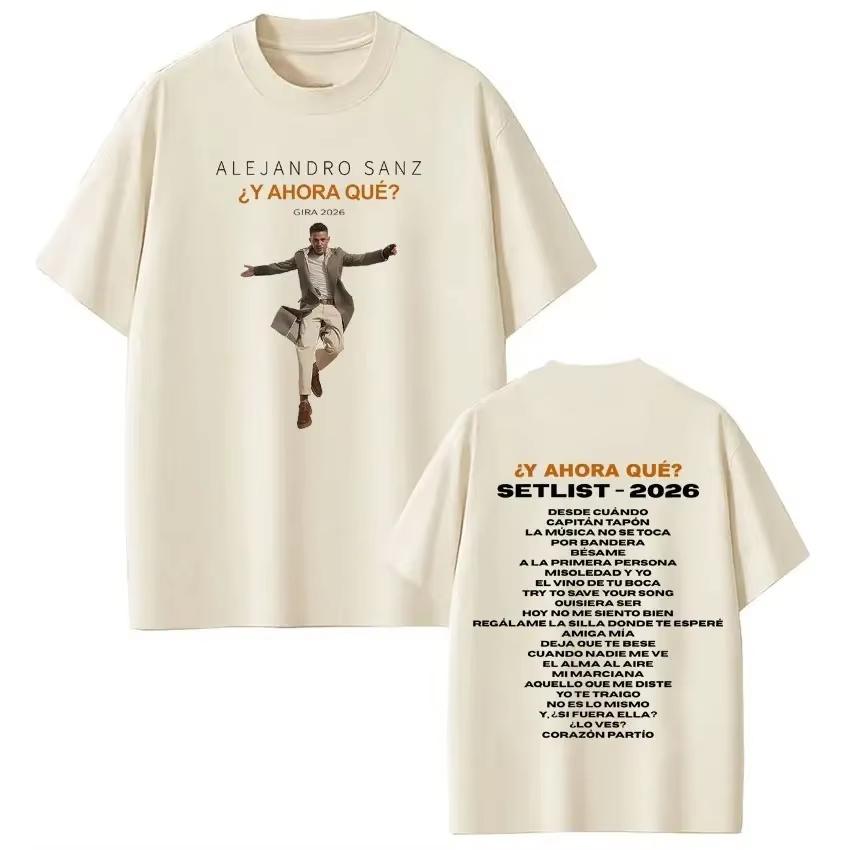 Summer 2026 BestSelling Outdoor Casual Trendy Unisexs ShortSleeved TShirt with Theme By Spanish Singer Alejandro Sanz Y2K