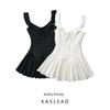 Kaslead New Arrival Women's Clothing Fashion Style Fashion Casual High Elastic Knitting Wooden Ear Waist Umbrella Skirt Dress