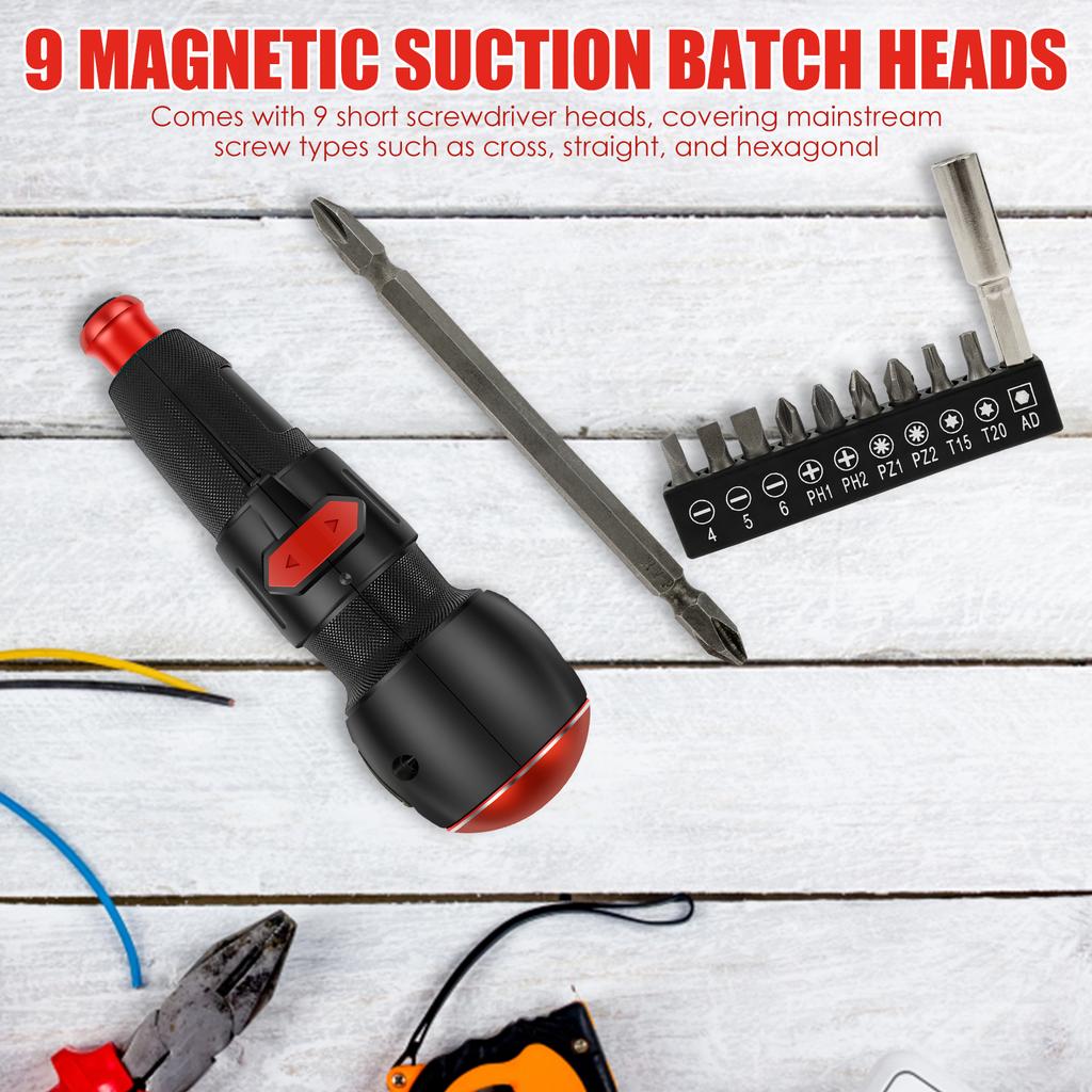 Аккумуляторная электрическая отвертка с 9 битами 3,6 В USB перезаряжаемая портативная силовая отвертка со светодиодной подсветкой высокий крутящий момент для винтов