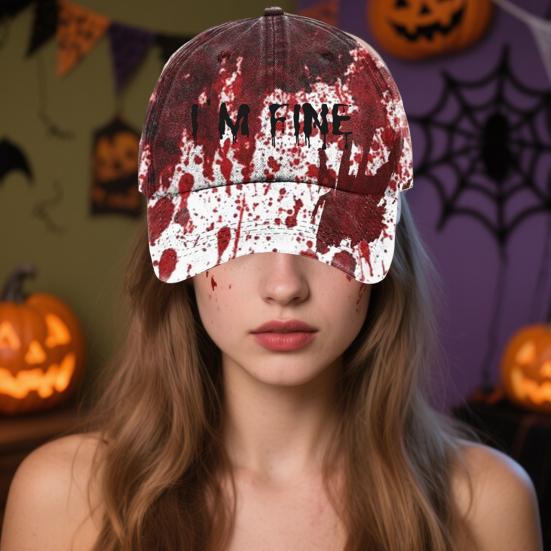 Темное пятно крови Унисекс бейсболка Дышащая шляпа для защиты от солнца Шляпа в стиле Хэллоуина Бейсболка с изогнутым козырьком