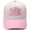 BLESS YOUR HEART Truck driver hat embroidered retro color matching baseball cap European and American men's and women's leisure