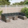Garden Sofa Set with Cushions 11 pcs Grey Poly Rattan