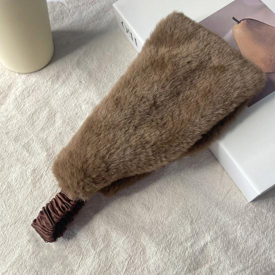 Зимняя повязка на голову с подкладкой из искусственного меха, однотонная, согревающая уши, с эластичными телескопическими ремешками, наушники