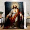 Sacred Heart of Jesus Art BlanketFlannel blanket for bedroom, living room, sofa, and nap