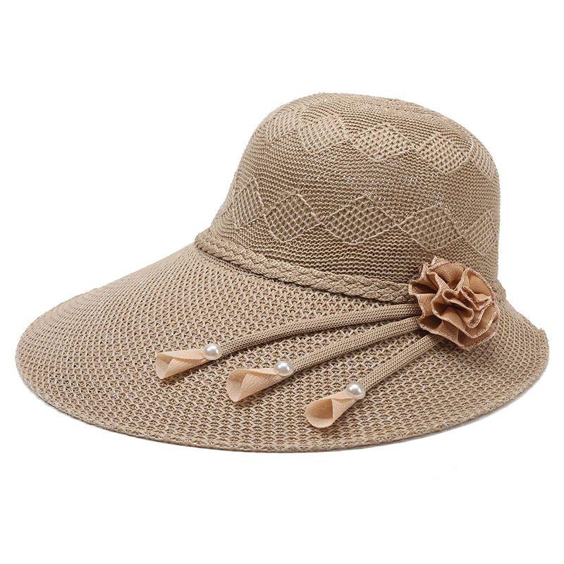 Летняя соломенная шляпа с широкими полями для женщин, модная и универсальная, для путешествий, защиты от солнца и затенения, повседневная пляжная шляпа-котелок