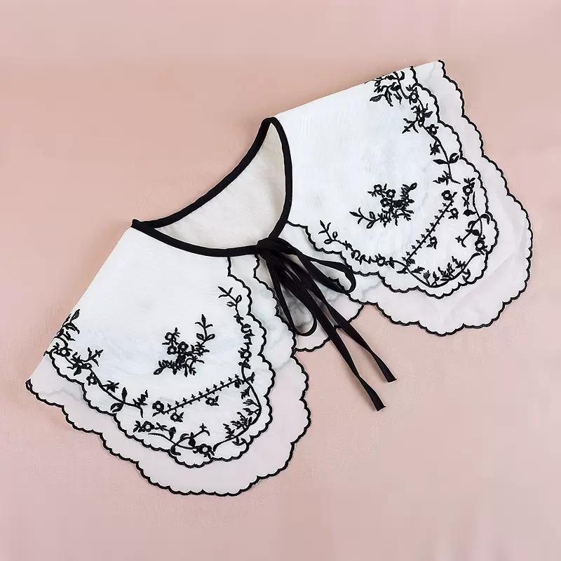 Мода 2023 года, женская, для девочек, кукла Лолита, шаль, поддельный воротник, вышитое ожерелье, лацкан, блузка, накидка на плечо, короткая накидка, поддельный воротник