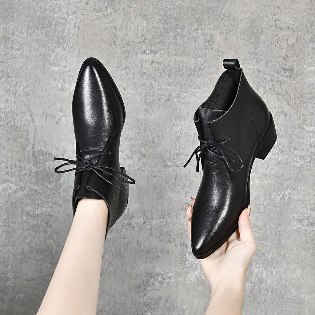 Короткие сапоги Кожаные сапоги Ботильоны