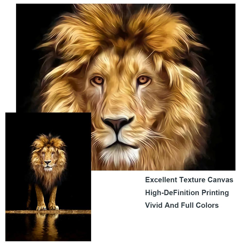 Дикие африканские львы в темноте, холст, картина на стене, художественные постеры и принты, черно-белые фотографии животных, домашний декор
