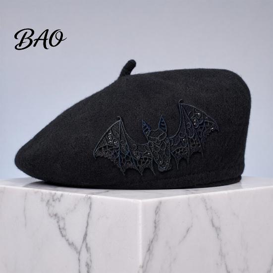 Durable Fabric Patches 2PCS Halloween Bat Embroidered Patch, Lace Gothic Wing Design Long-lasting DIY Clothing Badges, for Backpacks Jeans Jackets