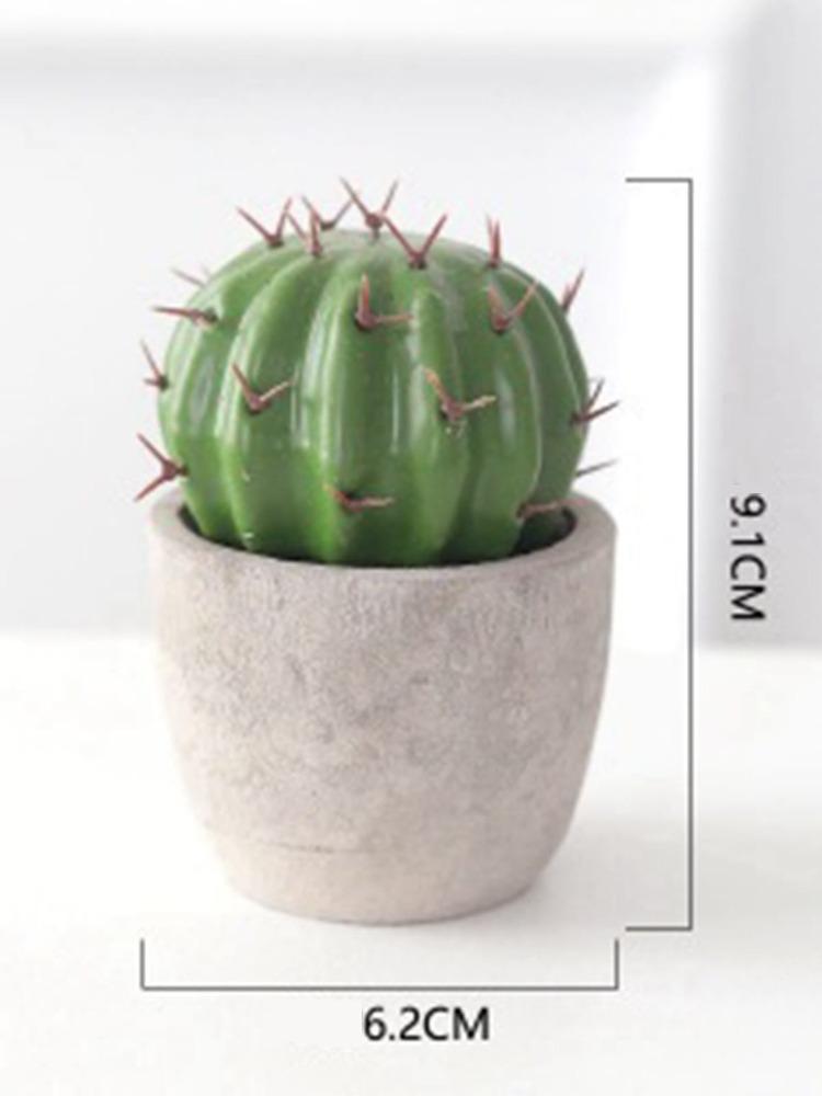 1 Pc Cactus Pot Bonsai Plant Living Room Home Decoration Fake Flower Artificial Plants Plastic Cactus Ball Desktop Decorations
