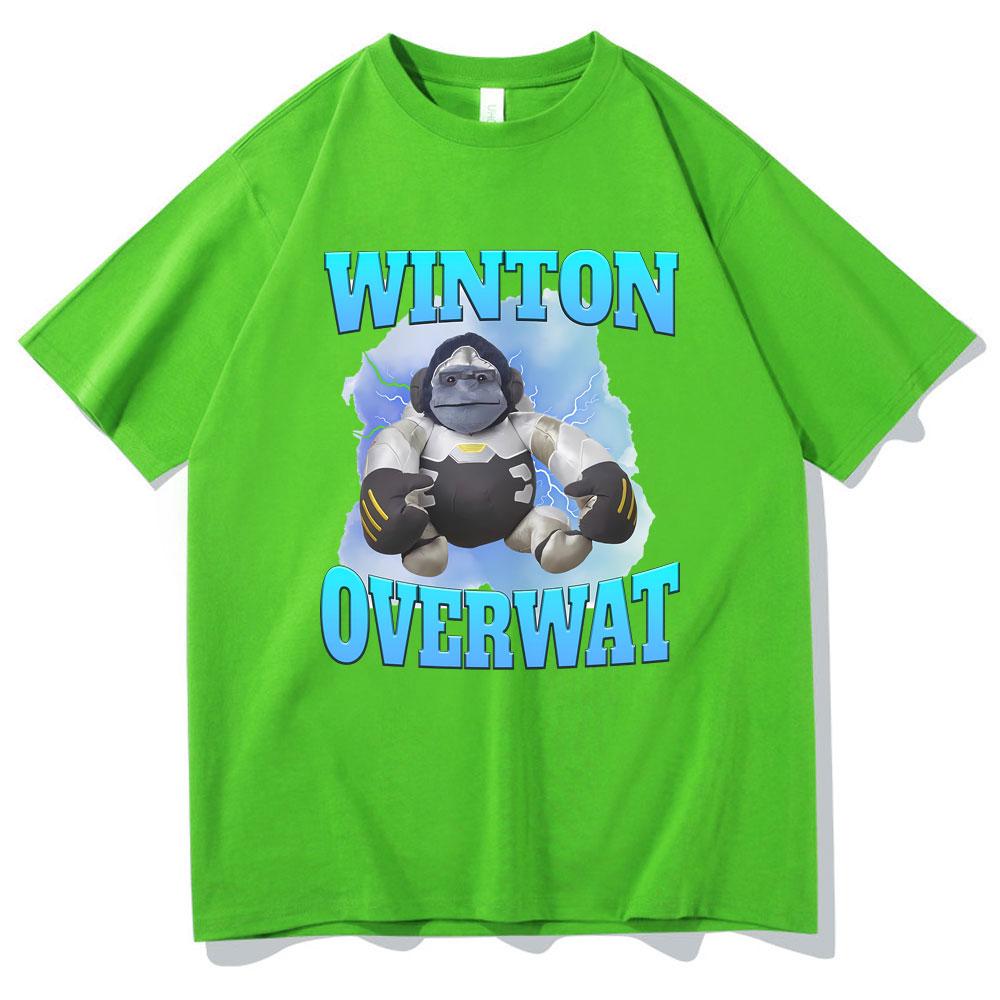 Winton Overwat Meme Funny Meme Tshirt Mens Summer Tees Men Women Fashion Oversized Streetwear Male Vintage Casual Loose Tshirt