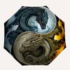 Yin Yang Dragon Wall Art: Harmony in DesignUmbrella, Portable 3-Fold Compact Umbrella for Men & Women Gift