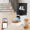 4L Pet Feeder Button WiFi Camera Automatic Cat Feeder Smart Dog Food Dispenser WiFi Timing Video Stainless Steel Feeding Bowl