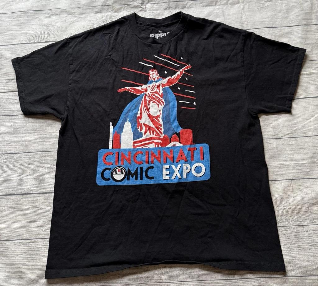 Cincinnati Comic Expo Logo Promotional Graphic T Shirt Size XL Ripple Junction