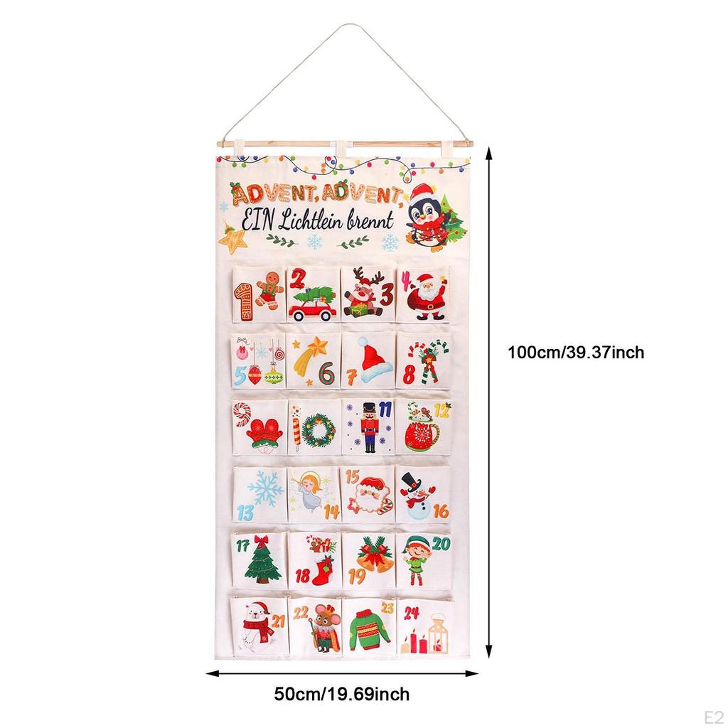 Hanging Storage Bag Christmas Advent Calendar Party Favors To Fill Candies Gifts 24 Days Count Down