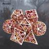 7 Pcs Silver Red Octopus Metal Dice Hollow Metal Polyhedral Dice Set Suitable for Role-Playing RPG  Board Game Card Game
