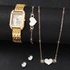 Xiaomi 2/5PCS Fashion Rectangle Women Quartz Watches Set Ladies Casual Roma Dial Watch Heart Jewelry Set Reloj Mujer (Without Box)