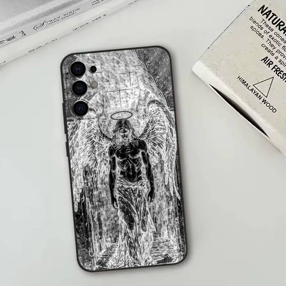 Средневековый Ретро Архангел Люцифер Чехол для Телефона Для Samsung S25,S24,S21,S22,S23,S30,Ultra,S20,Plus,Fe,Мягкий Силиконовый Черный Чехол