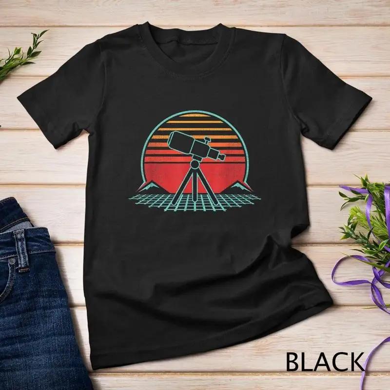 Astronomy Telescope Retro Space Science Vintage 80s Gift Unisex T Shirt