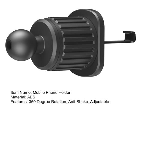 Автомобильный держатель вентиляционного отверстия с зажимом для телефона, вращение на 360 градусов, антивибрационная подставка с GPS-креплением