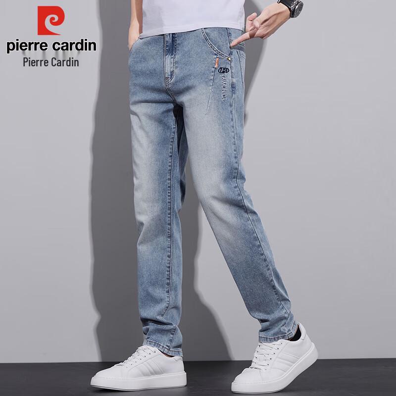 Мужские джинсы Pierre Cardin зауженного кроя с вышивкой для повседневной носки
