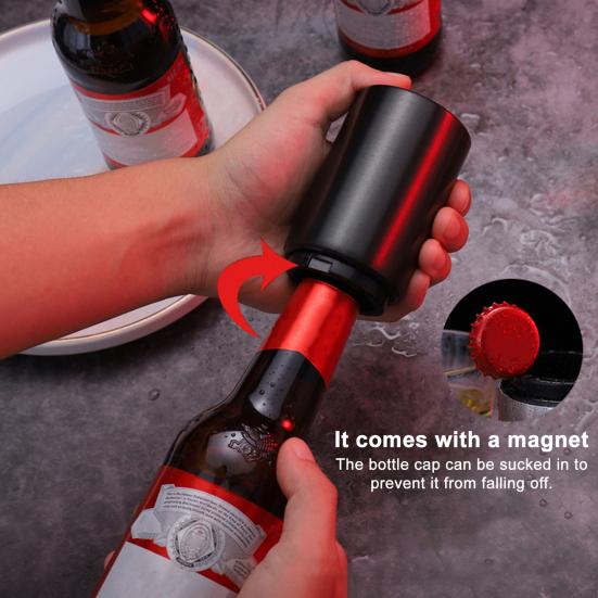 Automatic Beer Bottle Opener Magnetic Stainless Steel Push-pull Bottle Opener Portable Bar Tools for Home Picnic Camping