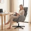 Office Chair With Fabric Cover In Velvet Look Upholstered Chair With Steel Base Height Adjustable Desk Chair Gray