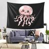 Cute Jellyfish Kawaii Design Tapestry Wall Hanging Aesthetic Home Decor Tapestries for Living Room Bedroom