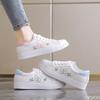 Women's New White Shoes Fashion Breathable Flats Casual Lace Up Leather Shoes Comfortable Versatile Ladies Sneakers