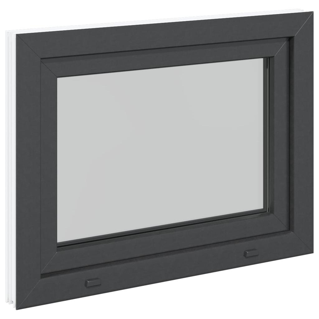 Basement Window RISOR 90 x 50 cm PVC and Glass Anthracite