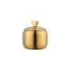 Kitchen Stainless Steel Gold Seasoning Condiment Pot Lovely Design Spice Salt Sugar Container Pepper Jar Tool with Lid and Spoon