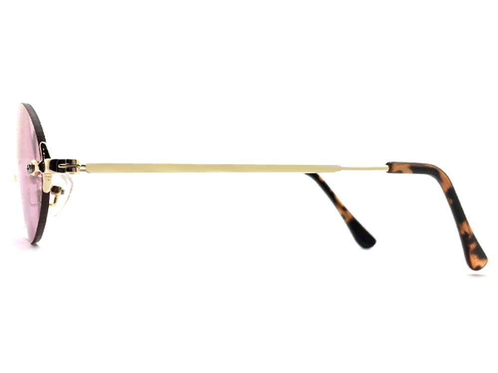 TWO POINT RIMLESS OVAL SUNGLASS point rimless oval sunglasses GOLD PINK [SPEED ADDICT] (Two ×