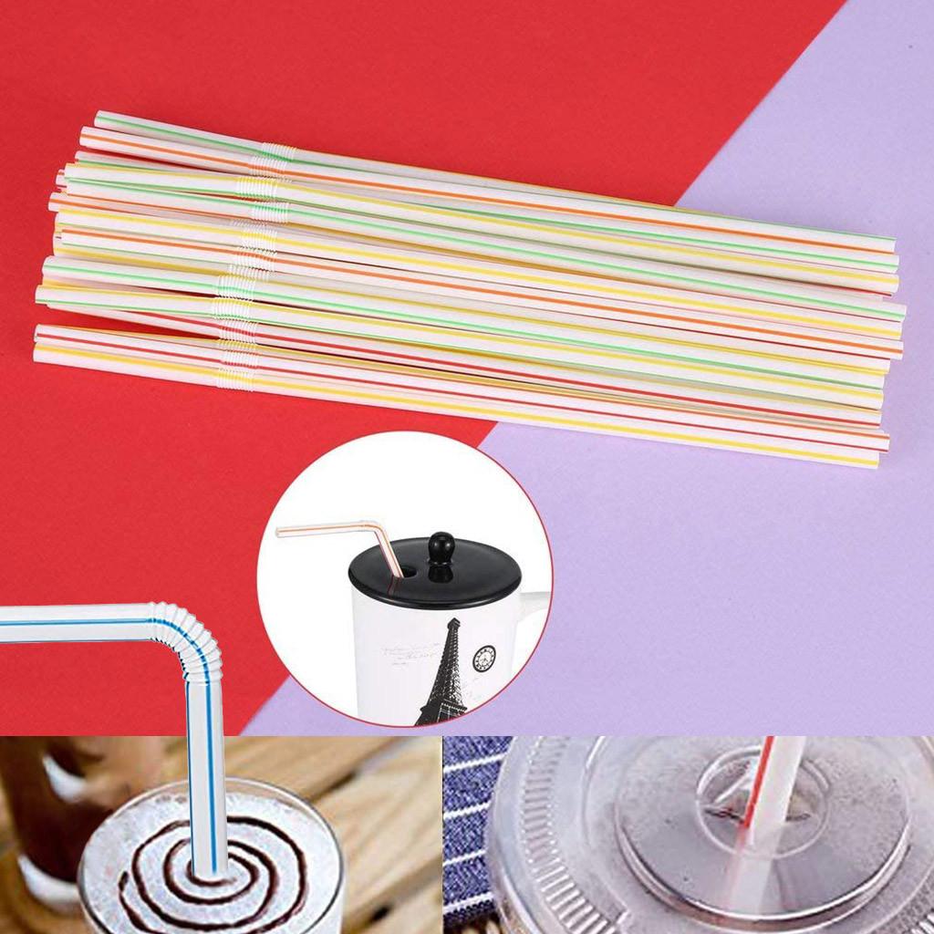100-3000PCS Colorful Drinking Kunststof Straw Milk Tea Bar Party Rietjes Drinking Wedding Kitchen Beverage Straws Wholesale