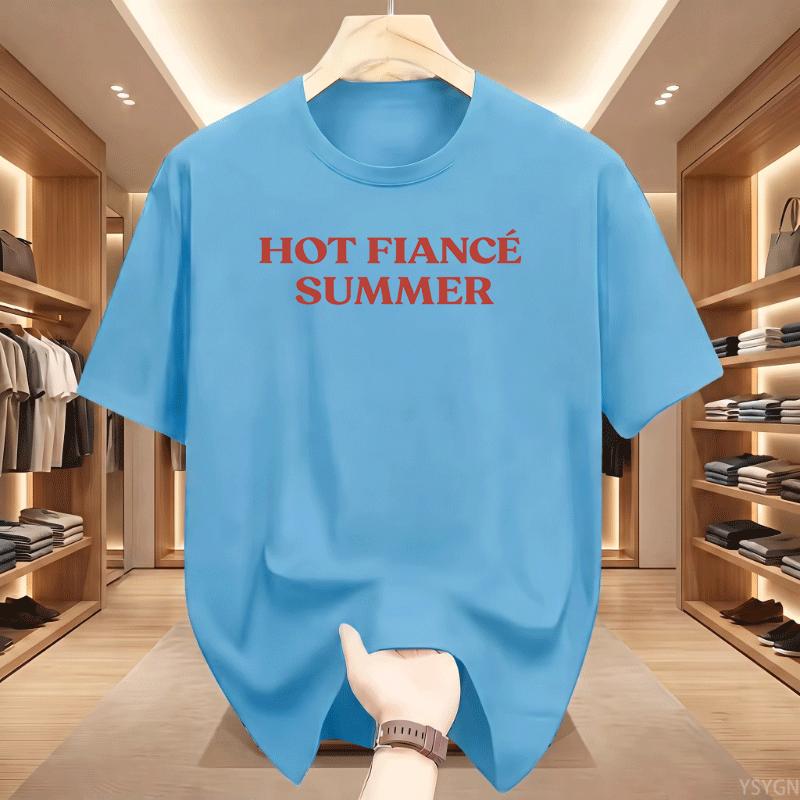 Hot Fiance Summer Tshirt Unisex Unisex Casual Fiancee Bachelorette Party Tee Cotton Short Sleeve Round Neck Printed Tees Tops