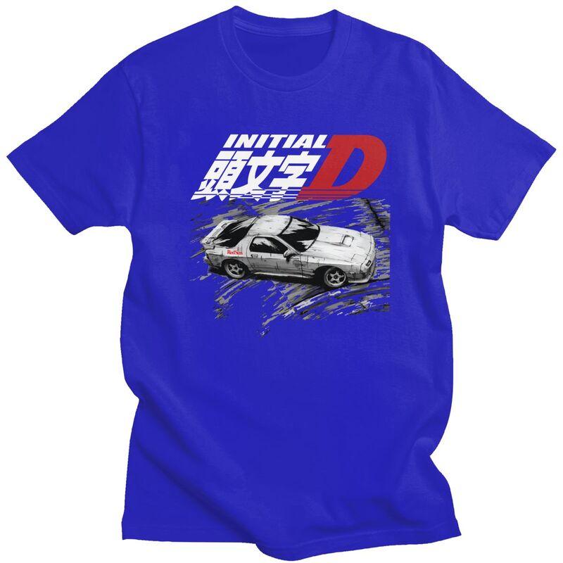 Мужские футболки Initial D на заказ Аниме Чистый хлопок Футболка Футболка с коротким рукавом