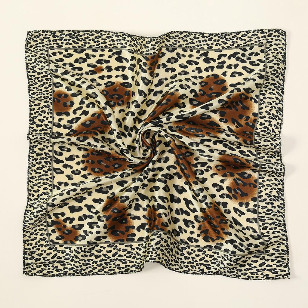 90*90cm Leopard Printed Square Scarf Women Luxury Designers Scarf Fashion Dot Headband Matte Satin Silk Hair Band Handkerchief