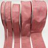 Red & White Plaid Ribbon: 1cm Wide for Hair Accessories, Hats, Cakes, Gift Boxes, with Bow.