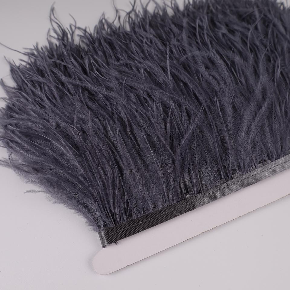 Отделка из перьев страуса 13-18 см, перья на кромке ленты, для DIY, свадебного шитья, украшения платья, поделок, аксессуаров