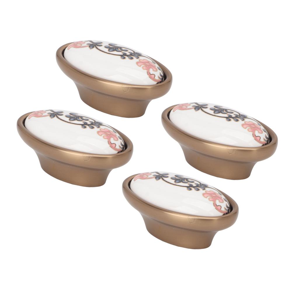 4 комплекта овальных ручек для шкафа 3D плавающий цветок изысканные эргономичные винтажные ручки для шкафа для домашней двери