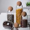 Стеклянная банка для хранения из высокоборосиликатного стекла с пробковой крышкой для круп, чая и других продуктов