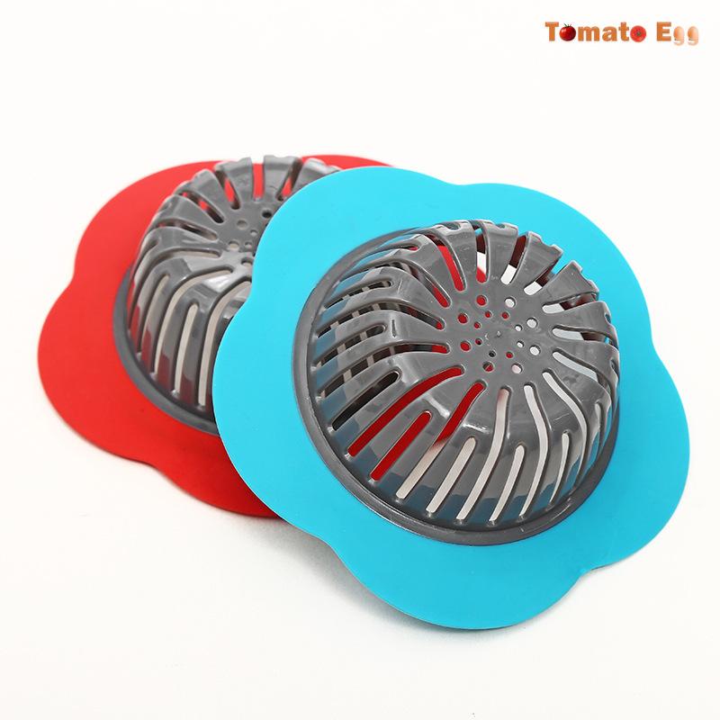 Kitchen Mesh Sink Drain Silicone Strainer Flower Shape Bathroom Drain Hair Filter Fine Hole Drain Trap Waste Screen