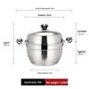 Двухъярусная пароварка и суповая кастрюля Lilang из нержавеющей стали, 28 см