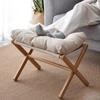 Cotton-filled Cushion Footstool Compact Design Folding Stool Shoe Changing Stool  Entryway Use