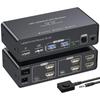 Dual HDMI 2.0 & USB 3.0 Input Hub with HDMI & Quad USB Output