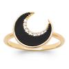 Gold Plated Ring 'Luna' Black Gold - 12 Mm