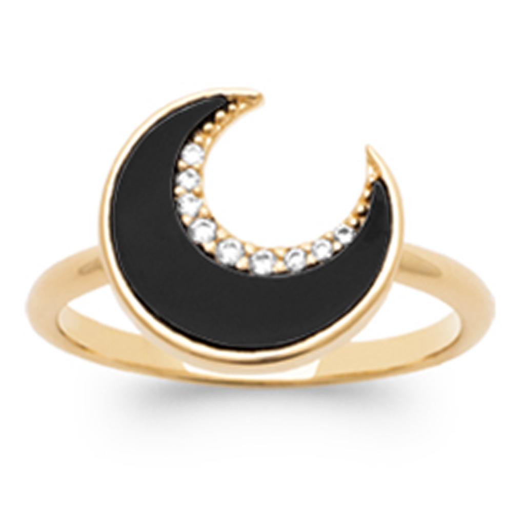 Gold Plated Ring 'Luna' Black Gold - 12 Mm